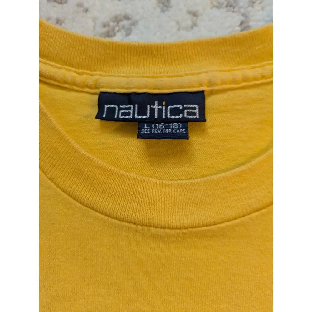 Vintage Y2K Nautica T-Shirt 100% Cotton Made In USA - Mens Large - Picture 2 of 16